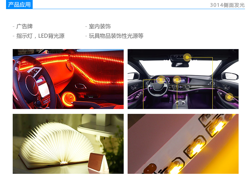3014白光側(cè)發(fā)光LED應(yīng)用